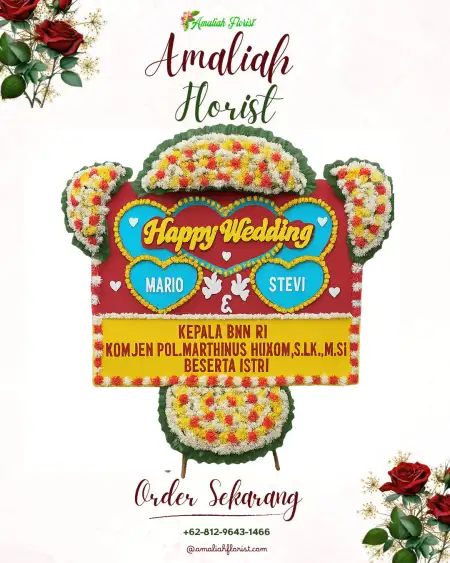Papan Bunga Pernikahan Way Isem